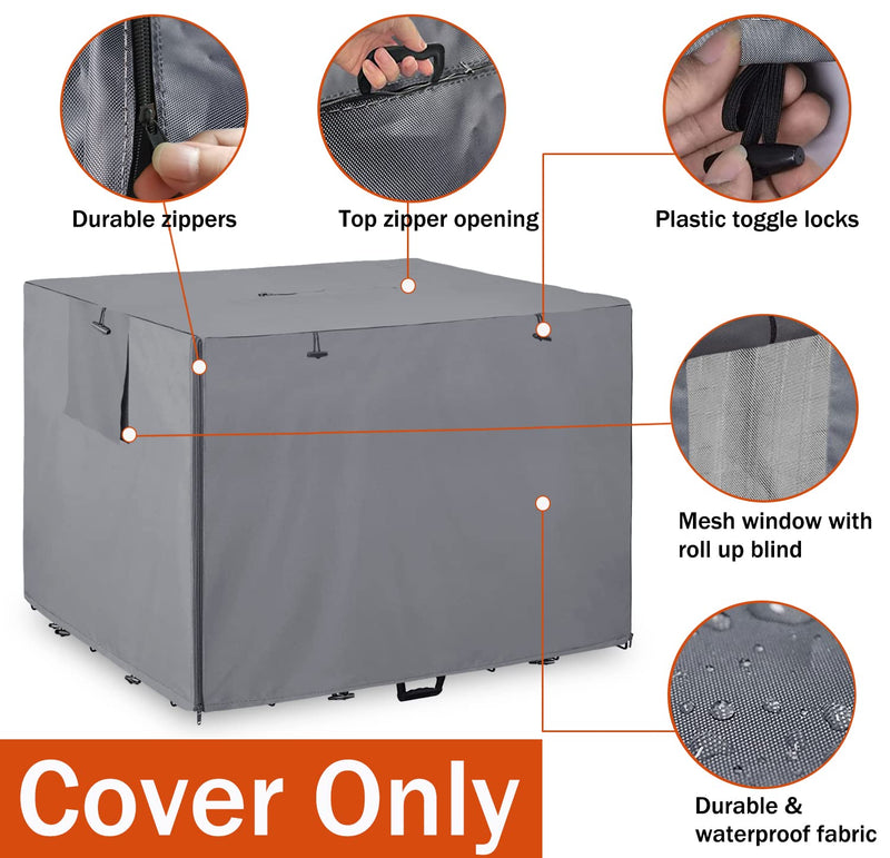 48Inch Wire Dog Crate Cover,Durable Windproof Privacy Polyester Pet Kennel Covers,Breathable Blackout Cover for 1/2/3 Door Dog Cage. (48" L x 30" W x 33" H,Grey) 48" L x 30" W x 33" H Grey - BeesActive Australia