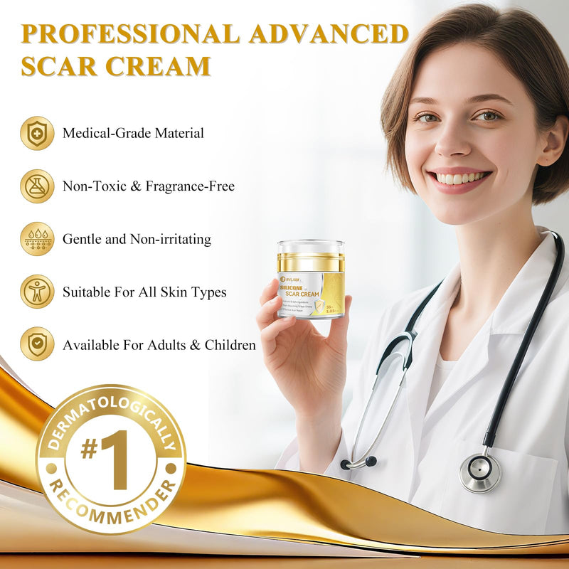 Scar Cream Silicone Scar Gel, Scar Cream for Surgical Scars, Advanced Scar Removal Cream for C-Section, Injury, Acne, Burns, Keloids, Stretch Marks, Old & New Scars, 1.85 Oz (55g) 1.85 Fl Oz - BeesActive Australia