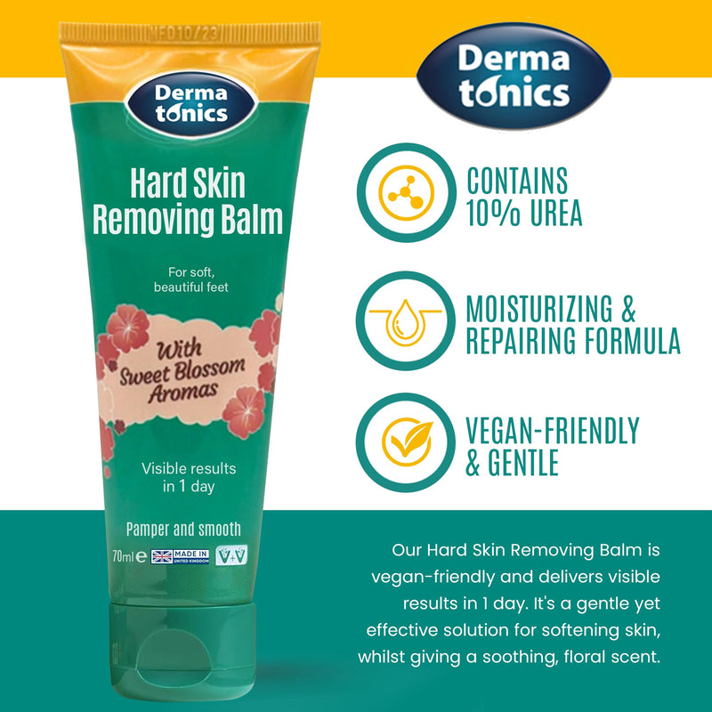 Dermatonics Hard Skin & Callus Removing Balm w/Sakura Blossom Aromas & 10% Urea - Skin Care for Feet, Hands & Elbows – Moisturizing & Repairing Formula for Dry & Cracked Skin - 2.37 fl oz Tube 2.37 Fl Oz (Pack of 1) - BeesActive Australia