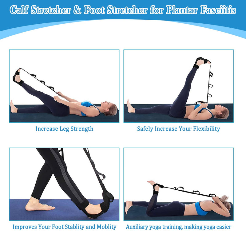 Foot and Calf Stretcher- Foot Rocker,Stretching Strap for Plantar Fasciitis Stretcher Blue-1