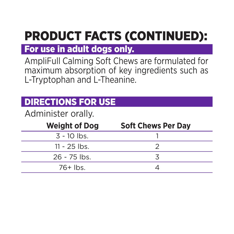 NutriSource AmpliFull Turkey Flavor Calming Dog Soft Chews, Daily Anxiety & Stress Relief Supplement for Dogs, High Absorption for Relaxation, 70 Chews (1 Pack) - PawsPlanet Australia
