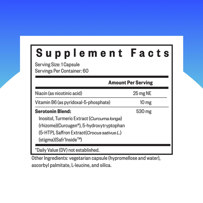 Seeking Health Serotonin Nutrients, Supports Healthy Sleep, 5-HTP Supplement with Vitamin B6 and Saffron Extract, Vegan and Vegetarian (60 Capsules)