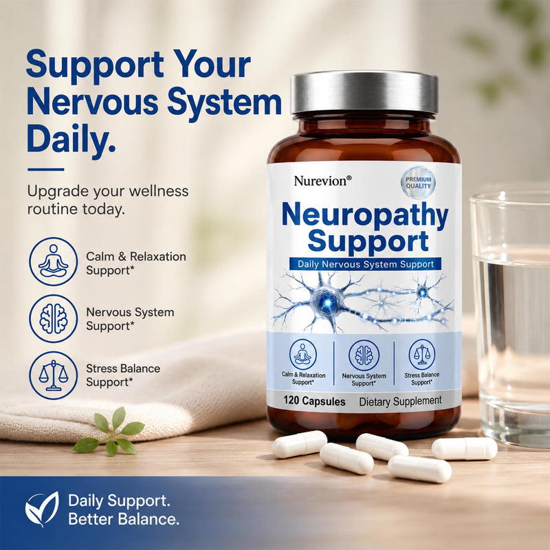 Neuropathy Supplements, Nerve Health Support, 120 Count with 600mg Al-p-ha Lipoic Acid, Benfotiamine & Vitamin B12, Formulated for Peripheral Comfort in Hands, Feet, Legs, Back & Neck