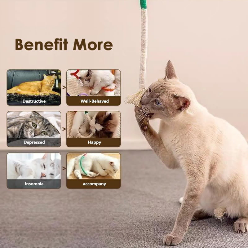Christmas Cat Catnip Toys, Cotton Rope Cat Toys, Dental Chew Toys for Indoor Cats, Teeth Cleaning Toys for Kitten, Anxiety Relieving Catnip Toy for Cats (26.38 inches) 26.38 inches - BeesActive Australia