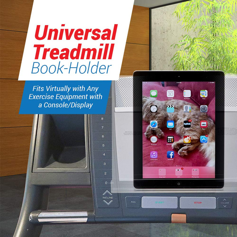 Treadmill Tablet Holder - Exercise Bike Reading Stand/Acrylic Book Holder for Ipad, Tablet, Magazines and Books (9 x 11 x 2.5) 9 x 11 x 2.5 Inches