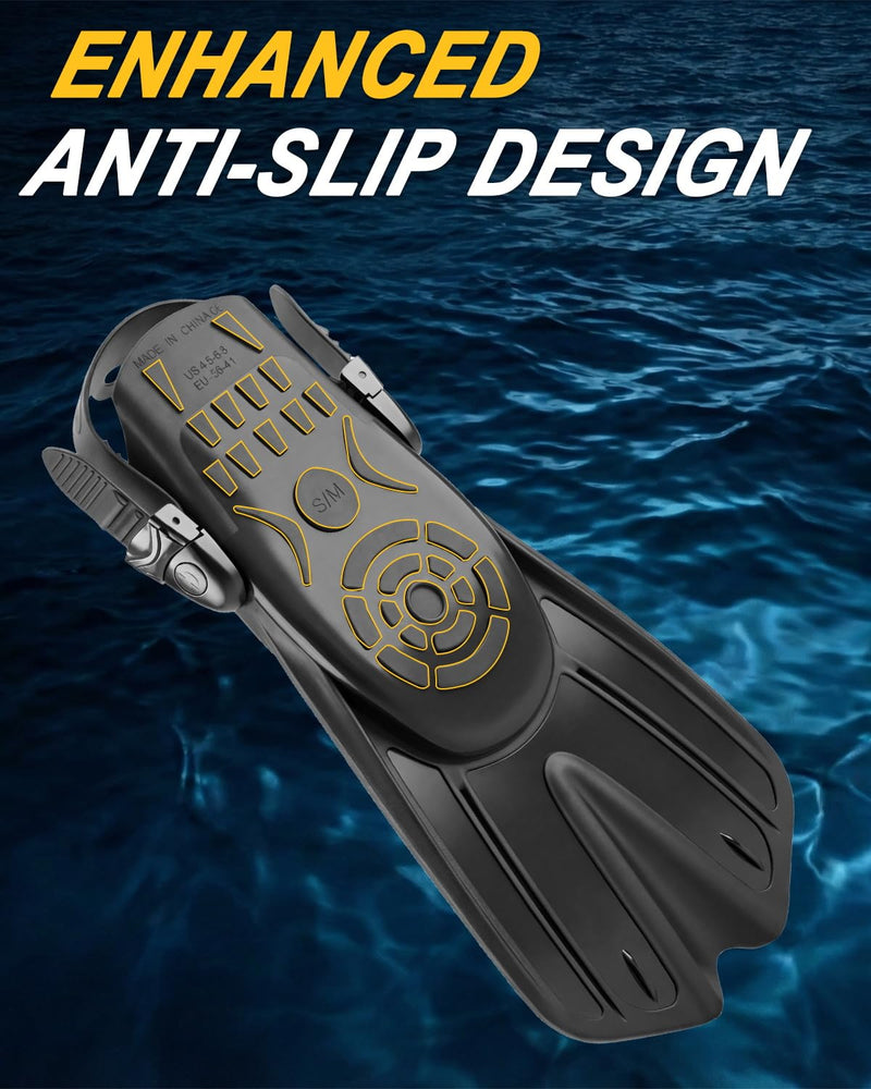 Diving fins Snorkeling Gear for Adults Snorkel fins ，Swim fins Open, Adjustable, Men, Women, Children, Swim Flippers BLUE-WHITE US Youth 1-4 | EU 32/36