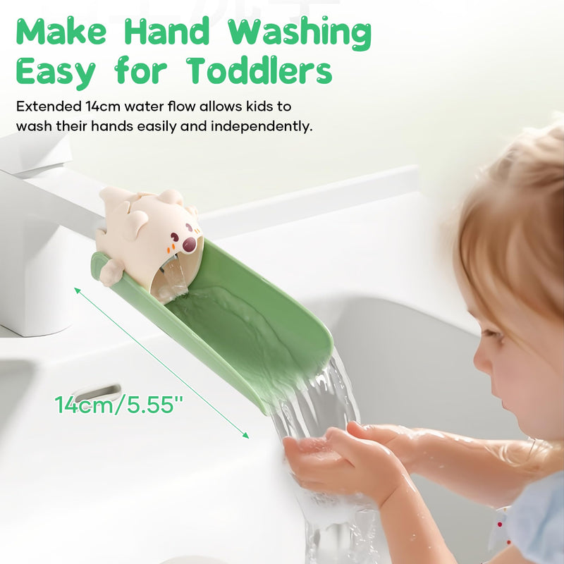 2 Pack Faucet Extender for Toddlers, Kids Sink Extender for Bathroom, Kitchen, EASICUTI Food Grade Silicone Faucet Extension, Baby Hand Washing Water Spout Extender Fits Standard & Gooseneck Faucet Green + Yellow - BeesActive Australia