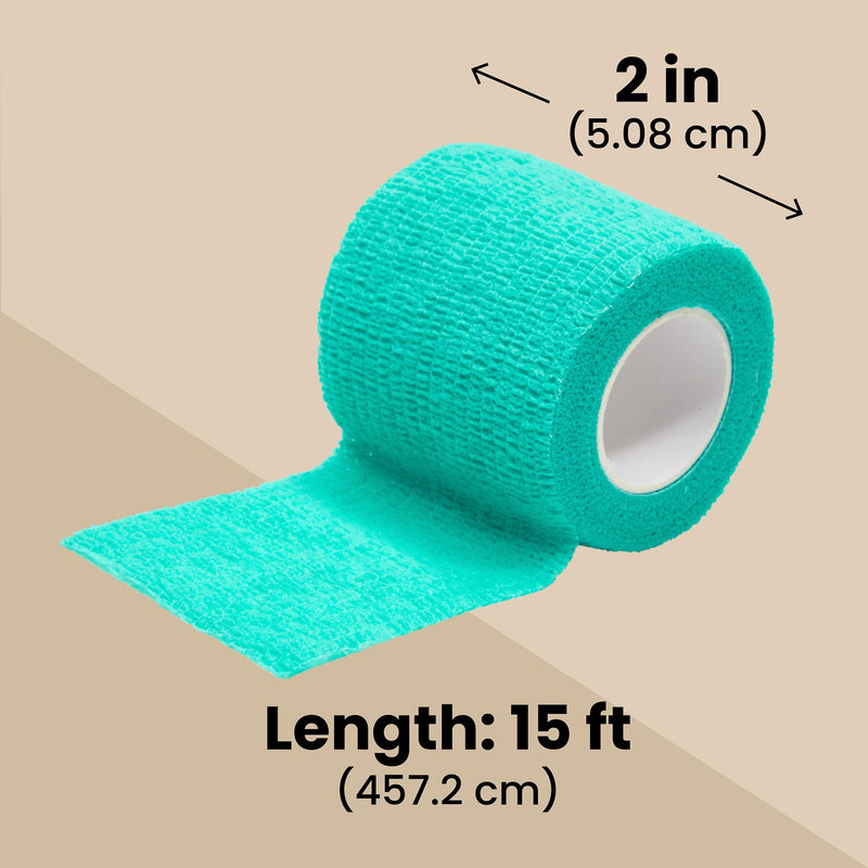 Juvale Vet Wrap Cohesive Bandage Tape - Self-Adherent Support & Bandage Wrap - Sport Stabilization & Athletic Tape - All-Purpose First Aid Medical Supply - 2 in x 5 yd, Pack of 24, 12 Colors Multi-coloured - BeesActive Australia