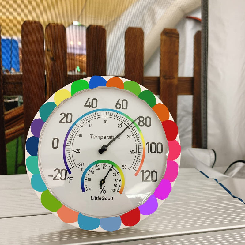 6" Thermometer Indoor with Humidity Gauge - Wall Thermometer/Hygrometer for Home Decorative, Updated Analog Dial Temperature Humidity Monitor for Room Temp - BeesActive Australia