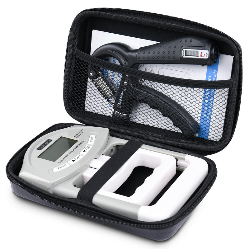 Handeful Grip Strength Tester Trainer - Dynamometer Handgrip Measurer Meter, Handheld Strengthener Exerciser for Sports, School, and Home Use gray with case - BeesActive Australia
