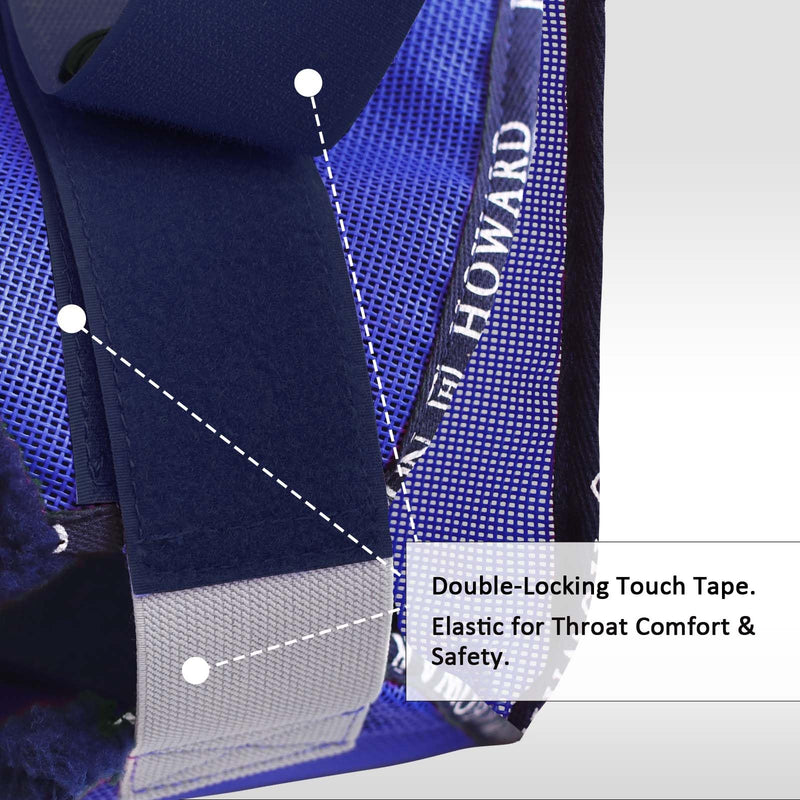 Harrison Howard All-Round Mesh Horse Fly Mask UV Protective with Fleece-Padded Edging Deep Navy L Full (Large) - BeesActive Australia