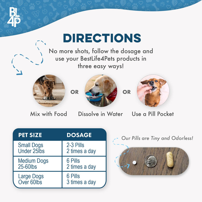 Dog UTI Treatment, Bladder & Kidney Support, Natural Incontinence and Bladder Control for Dogs Reduces Urinary Tract Infections and Dog Allergy Relief & Immune Support, Natural Holistic Itch Relief