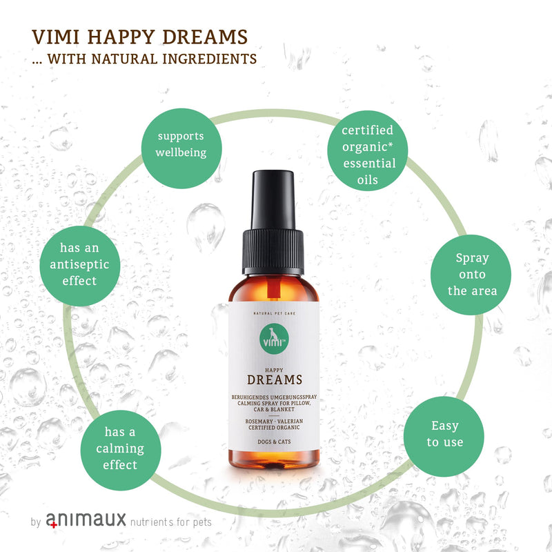 animaux vimi - Happy Dreams I Basket and Environment Spray for Dogs and Cats I Supports Calming and Well-Being with Rosemary and Valerian - PawsPlanet Australia