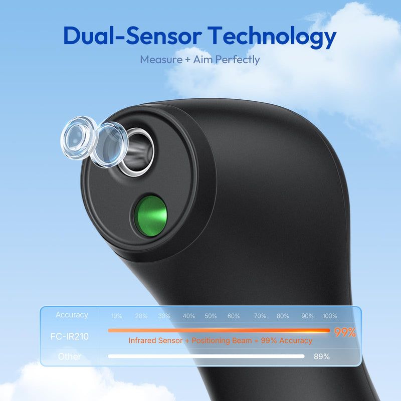 No-Touch Thermometer for Adults and Kids, 1-Second Fast Reading, Color-Coded Fever Alarm, Silent Mode, Object & Room Temperature Function