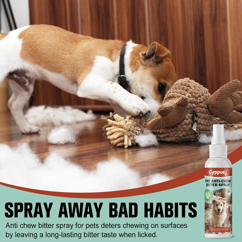 Bitter Apple Spray for Dogs - No Chew Spray for Dogs to Stop Chewing Furniture, Shoes, Cords & Wires | Anti Chew Spray for Dogs Training Aid, Alcohol-Free (4.06 Fl Oz) | anti chew spray dogs,stop chewing furniture spray