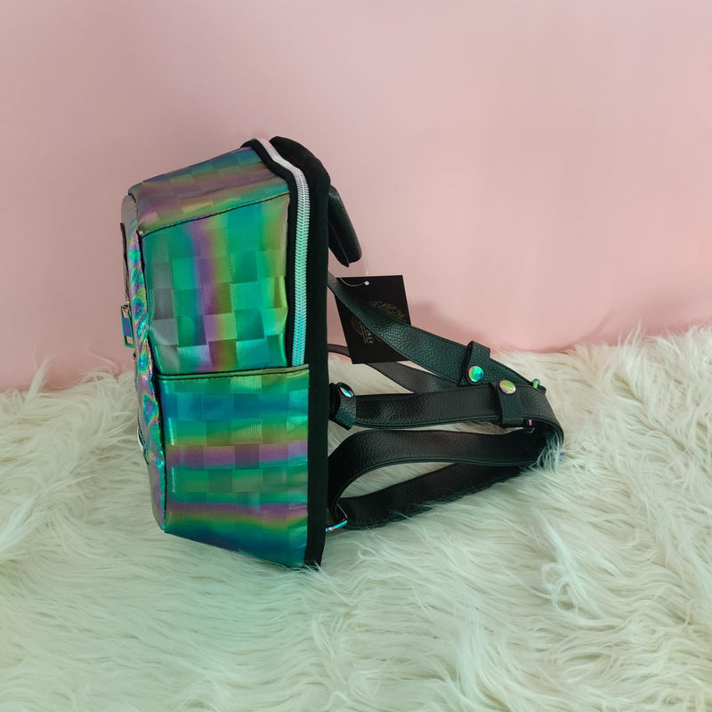 Mini Rave Hydration Pack - Hydropack Backpack for Women & Men – 1.5L Leakproof Bladder – Rave Essentials and Accessories - Hydro Pack for Music & EDM Festivals - Oil Slick - BeesActive Australia