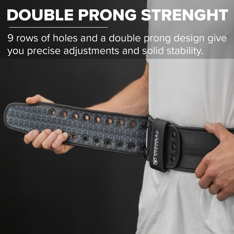 Hybrid Weight Lifting Belt – Heavy Duty Prong Support, Neoprene Interior, Tapered Powerlifting Design – Back Support for Squats, Deadlifts, & Strength Training – Stylish & Rigid Gym Belt for Men & Women Large - BeesActive Australia