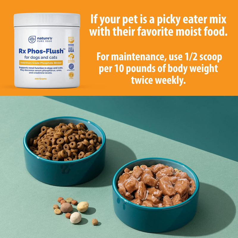 Rx Phos-Flush Phosphate Binder. Extra Large 200 Grams. Dog Kidney and Cat Kidney Support. Feline Urinary Tract Support. Compliments a Renal Failure Dog Food Diet or Cat Renal Support Diet. - BeesActive Australia
