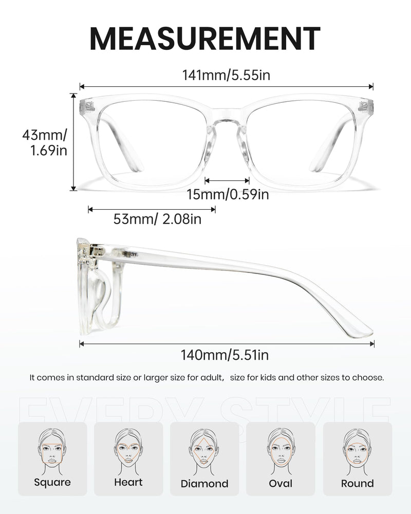 Cyxus Clear Blue Light Glasses for Women Men Reduce Eye Strain UV Blocking for Computer Screen 05-clear - BeesActive Australia