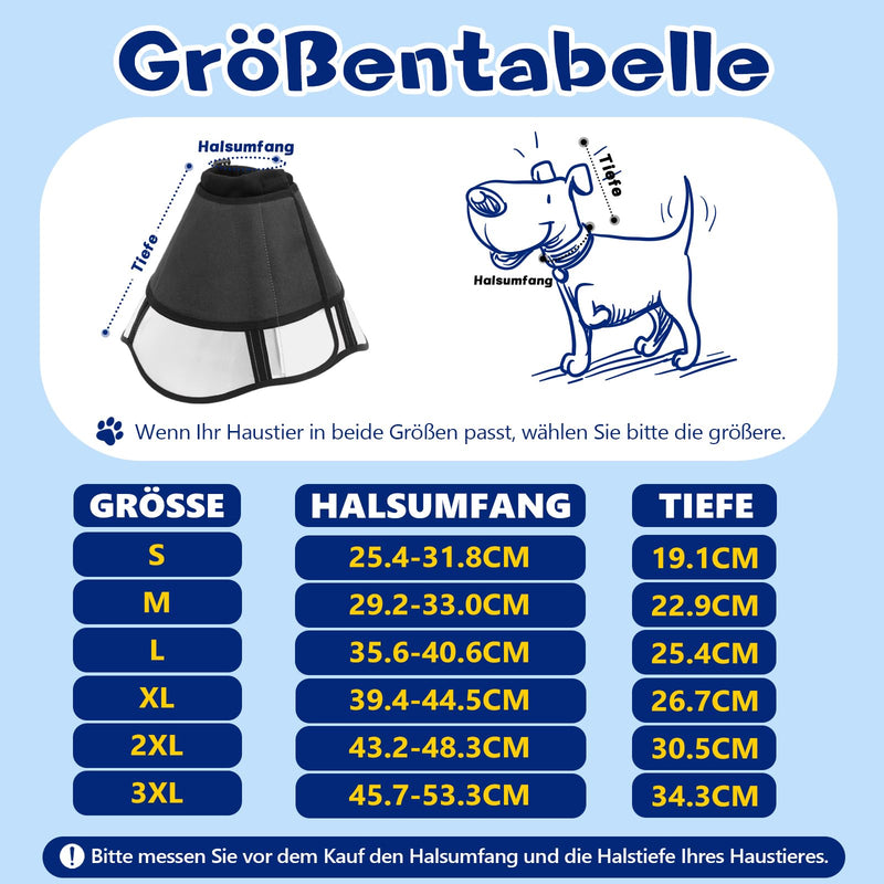 Supet collar for pets protective collar cone collars made of plastic S (neck circumference: 25.4-31.8 cm) black - BeesActive Australia