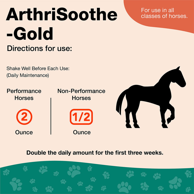 NaturVet ArthriSoothe-GOLD Advanced Equine Glucosamine Joint Supplement Formula for Horses, Liquid, Made in the USA, 32 Ounce - BeesActive Australia