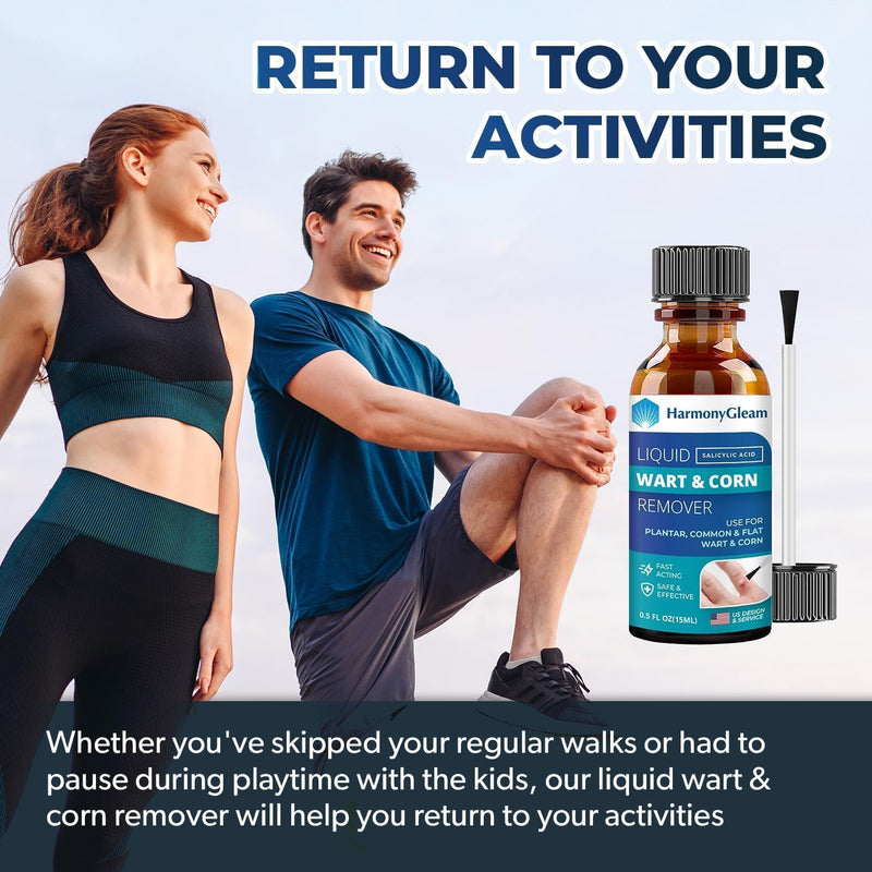 Wart Remover: Liquid Salicylic Acid Wart Corn Remover for Feet Extra Strength - Wart Corn Remover Freeze Off for Plantar, Common and Flat Wart Removal - 15ml (Brown2) - BeesActive Australia