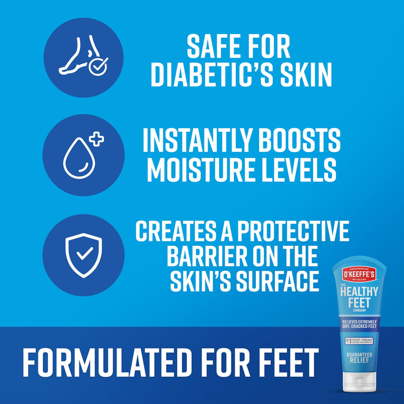O'Keeffe's for Healthy Feet Foot Cream - 7 oz Tube (1 Pack) - Guaranteed Relief for Extremely Cracked, Dry Feet, Repairing Skincare, Instantly Boosts and Retains Moisture Levels 7 Ounce (Pack of 1) - BeesActive Australia