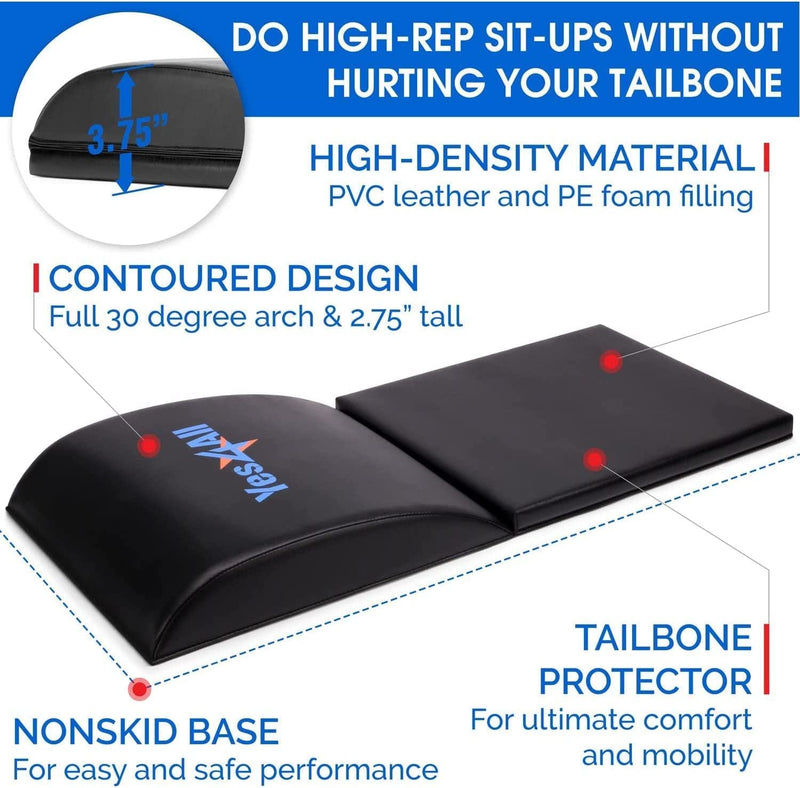 Yes4All Abdominal Exercise Pads, Foldable Ab Workout Equipment for Home Gym Core Training & Back Stretching, Sit Up Mat for Floor Exercises B1. Black Ab Exercise Mat Tailbone - BeesActive Australia