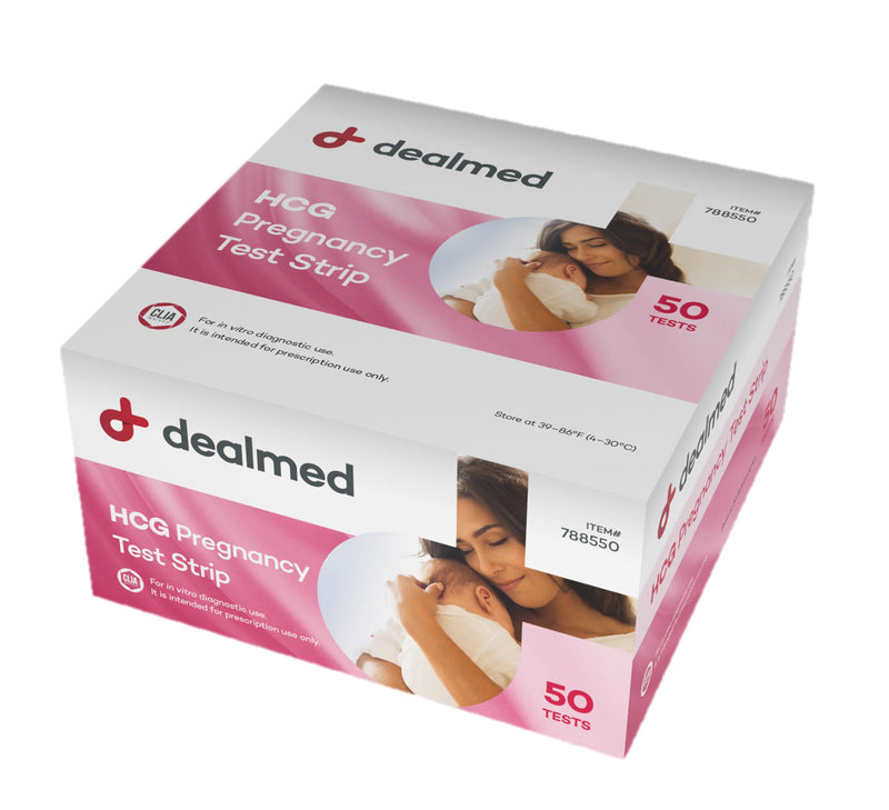 Dealmed HCG Pregnancy Test Strips - 50 Pack Home Testing, Quick Results in 3-5 Minutes, CLIA Waived - BeesActive Australia