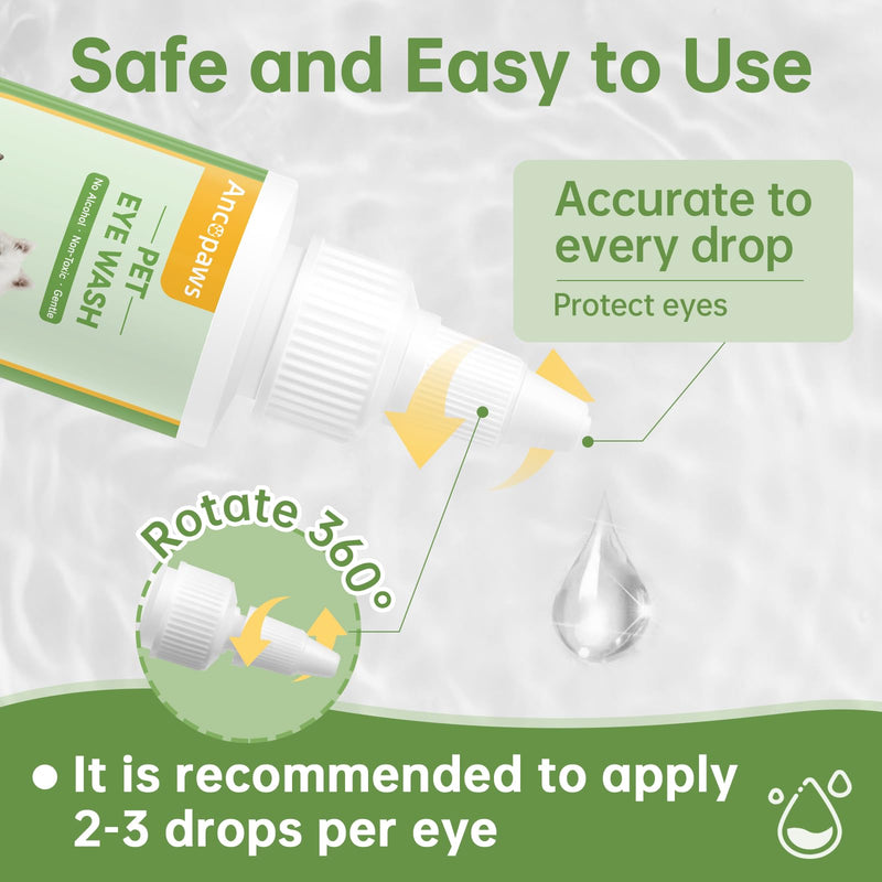 Dog Eye Drops: Eye Drops for Dogs & Cats - Pet Eye Wash to Soothe Allergy & Irritation, Relieve Dry & Pink Eyes - Pet Tear Stain Cleaner for Daily Cleansing 1