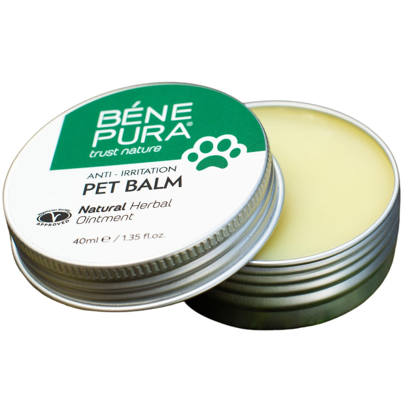 BenePura Dog Paw Balm for Itchy and Irritated Skin Relief - Soothes the Paws, Nose and Skin after Insect Bites - Unscented and Lick Safe - Suitable for Cats - 100% Natural Pet Balm - 1.35 fl. Oz