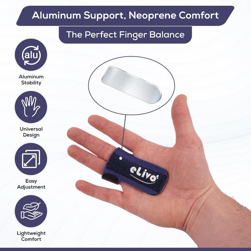 MedVance Elivo Finger Splint, Trigger Finger Support Brace for Thumb, Index, Middle, Ring, and Pinky Finger, One Size Fits All - 3 Pack Single Strap