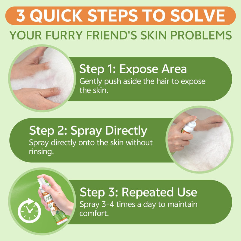 puyrzoe Anti Itch Spray for Dogs & Cats - Natural Skin Care Formula for Anti Itch, Helps Reduce Scratching, Seasonal Skin Support, Lickable & Safe(4.06 Fl Oz)