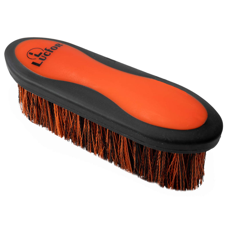 LUCFOR Root Brush Horse Long Brush | The cuddly brush as a mane comb in horse accessories | Horse Brush Large Long Soft Bristles Orange Fur Shining Brush Horse | For coarse dust and dirt