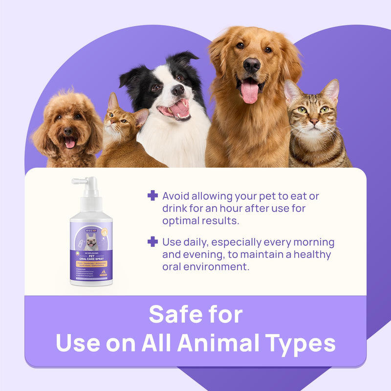 Oral Care Spray for Dogs and Cats, Anti Inflammatory Pet Breath Dental Care Spray, Dog Gingivitis Treatment, Fight Bad Breath Caused by Plaque and Gum Redness, Dog Tooth Brushing Kit, 5.1 Fl Oz - PawsPlanet Australia