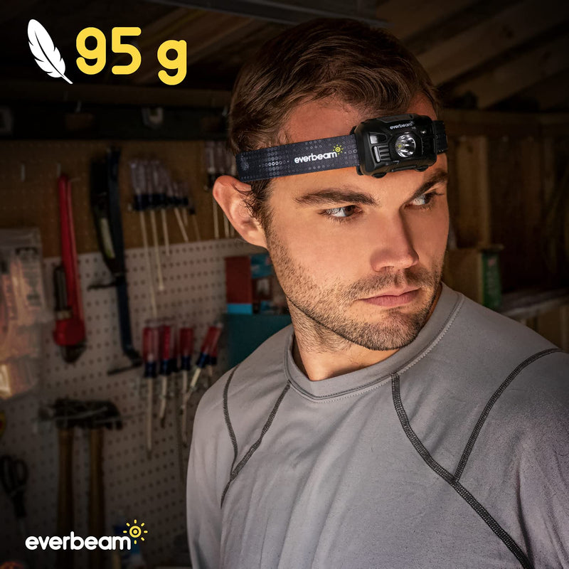 Everbeam H6 Switch LED Headlamp Head Torch, Dual Power 1200mAh Rechargeable Battery / 3 AAA Batteries, Motion Sensor, Ultra Bright 680 Lumens, 45 hrs Runtime, USB Headlight Flashlight, Waterproof - BeesActive Australia