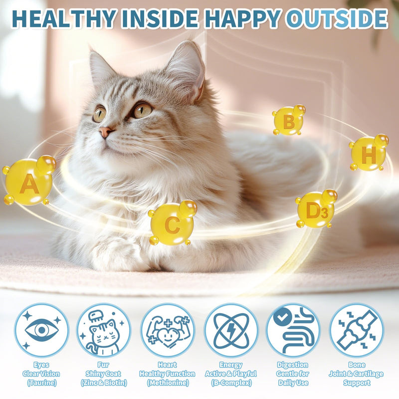 Cat Multivitamin, Crunchy & Creamy Cheese Chew Natural Antibiotics for Cats, Cat Antibiotics Nutritional