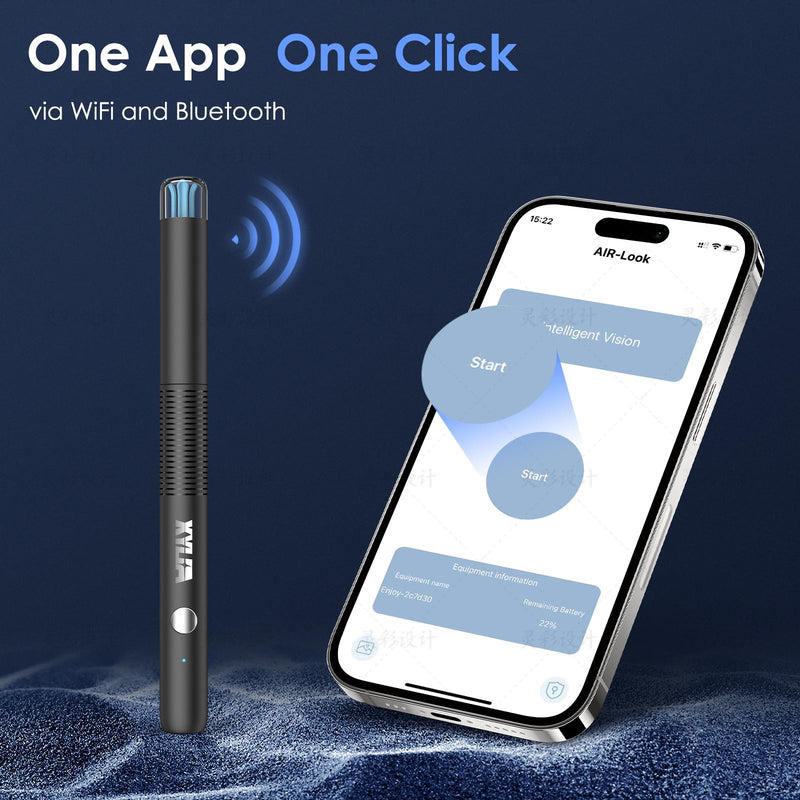Xylla Ear Wax Removal Kit WiFi Ear Cleaner 1920P FHD Ear Camera,Ear wax remover with 8 PCS Ear Cleaning Kit,Ear Scope Otoscope with 6 LED Lights,Silicone Ear Wax Removal Tool for iOS & Android (Black) Black - BeesActive Australia