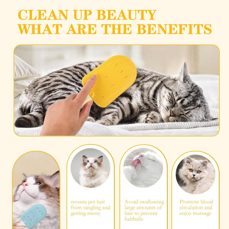 Cat Tongue Comb, Cat Tongue Brush, Cat Brushes For Indoor Cats, Cat Grooming Brush, Silicone Cat Brush Easily Removes Fur Reducing Hairballs（2pc And Spray Bottle） - BeesActive Australia