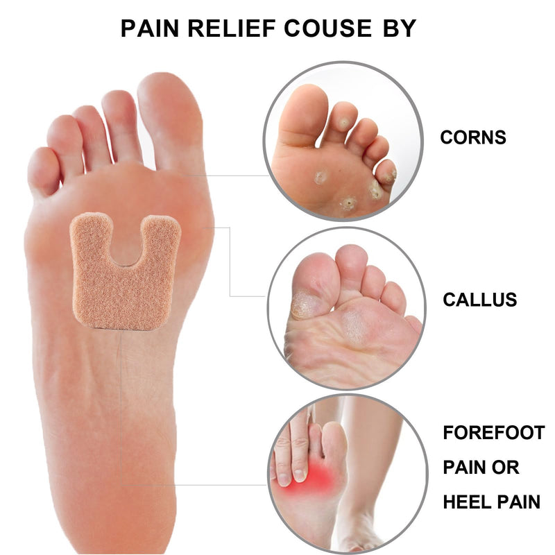 Cushioned Foot Pads with Thick Moleskin - 20 Pieces Meta Pads & Cushions for Metatarsal Areas - For Calluses, Heels & More - BeesActive Australia