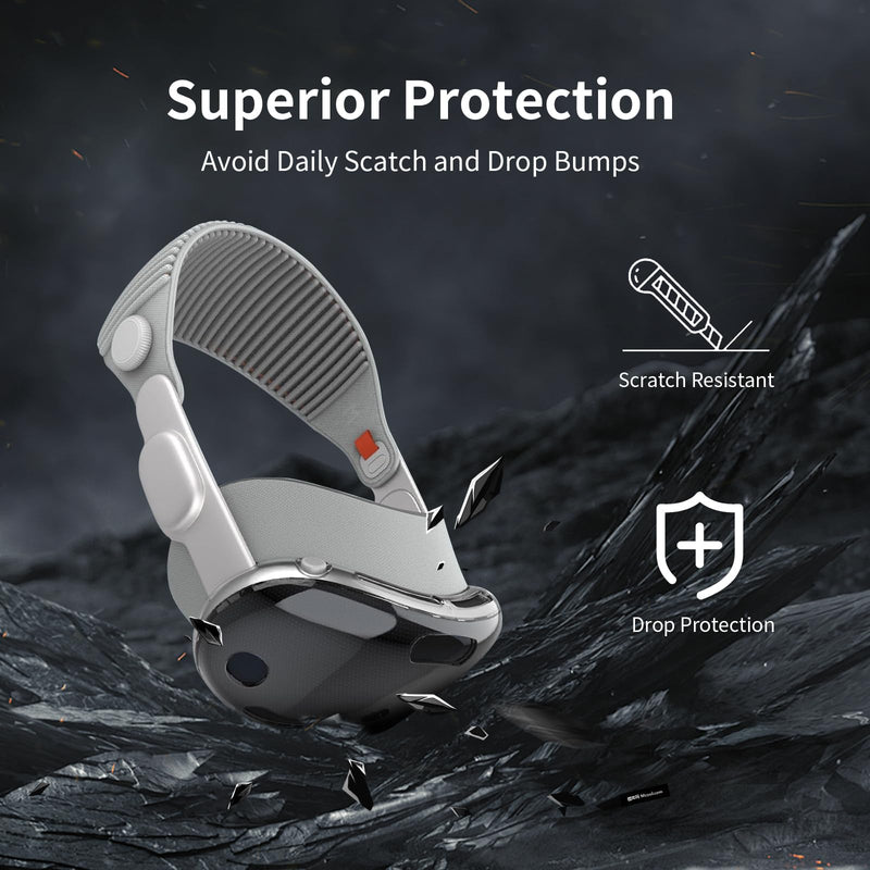 HUALIMEI Clear TPU Case Compatible with Apple Vision Pro, Scratch Resistant Transparent Soft Protective Front Shell Cover Protector for Vision Pro VR Headsets Accessories 2024 - BeesActive Australia