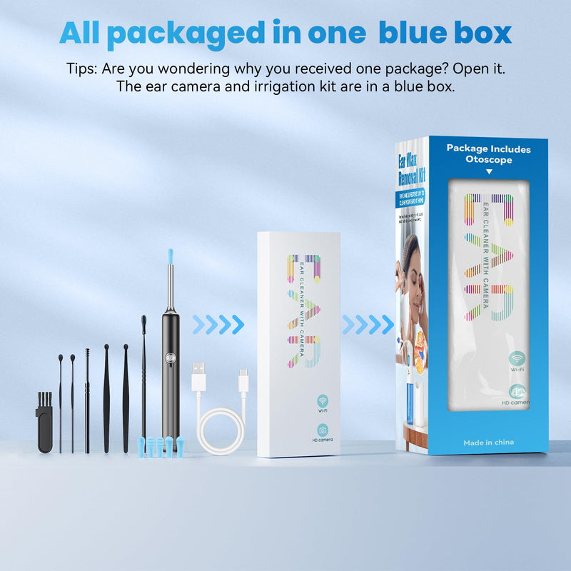 Ear Wax Removal - Ear Cleaner - Ear Camera - FSA HSA Eligible - Ear Wax Removal Kit - Ear Wax Removal Tool Camera - 1080HD Effective for Cleaning Ear Wax Build-Up - BeesActive Australia