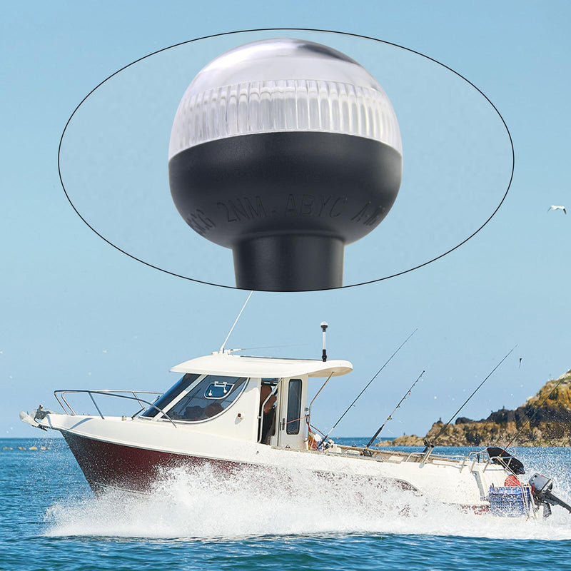 12-Inch Folding LED Navigation Anchor Light | Lightweight Anodized Aluminum Pole | Pontoon Boat Bimini & Stern Light | USCG 2NM | Horizontal Mount Base | 12V DC White Horizontal Mount，Folding base - BeesActive Australia