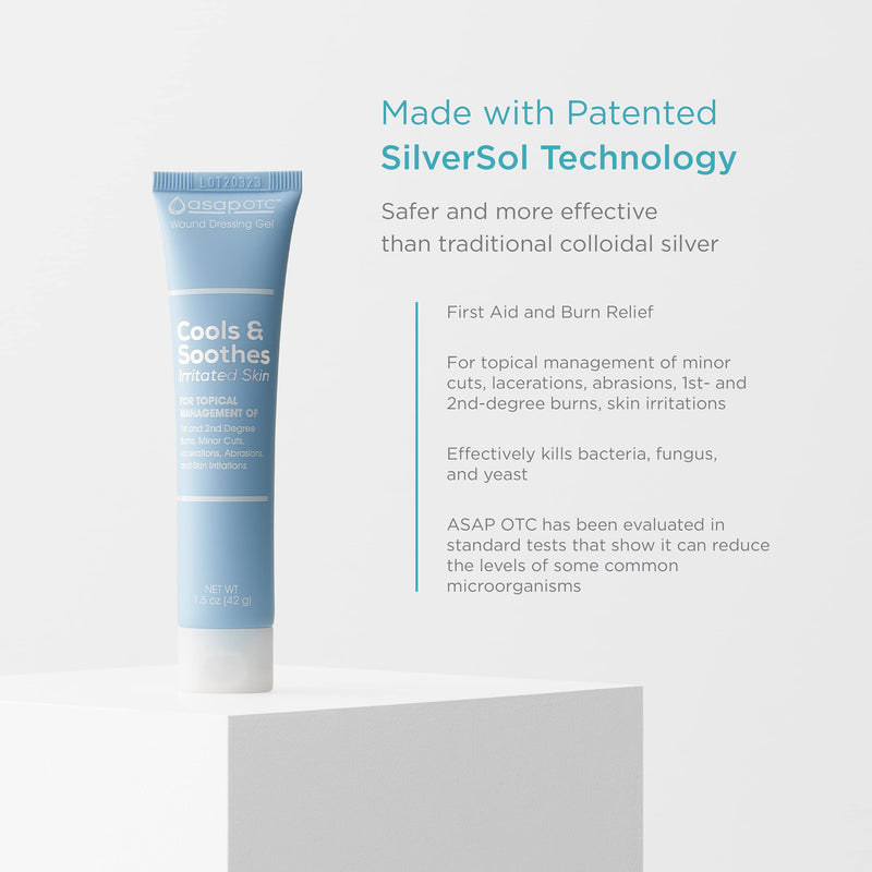 ASAP OTC Wound Dressing Gel by American Biotech Labs | SilverSol Ag₄O₄ 24 ppm Healing & Soothing Gel | 1.5 Oz 1.5 Ounce (Pack of 1) - BeesActive Australia