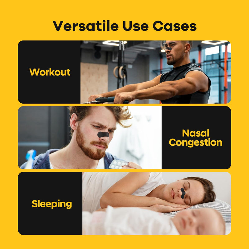 Nasal Strips (36 Strips), Nasal Strips for Breathing, Nasal Strips for Sensitive Skin, Congestion Relief Caused by Colds & Allergies, Universal Fit, Extra Strength, Black