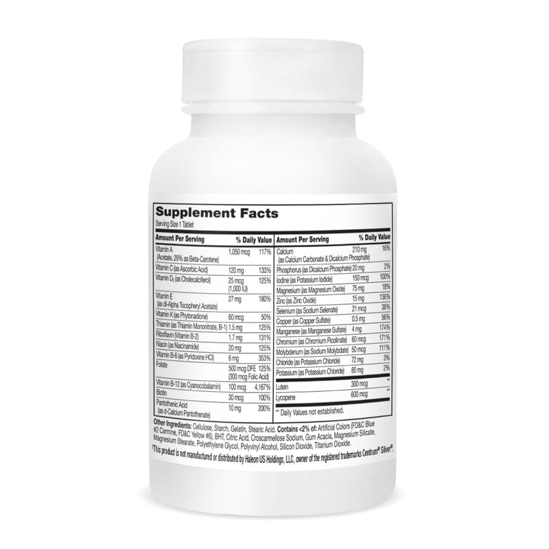 21st Century Sentry Senior Men 50+ Multivitamin Tablets, 100 Count | Complete Daily Multivitamin & Multimineral, Compare VS. Centrum® SILVER Men 50+, Men 50 Plus, Supports Heart 100 Count (Pack of 1)