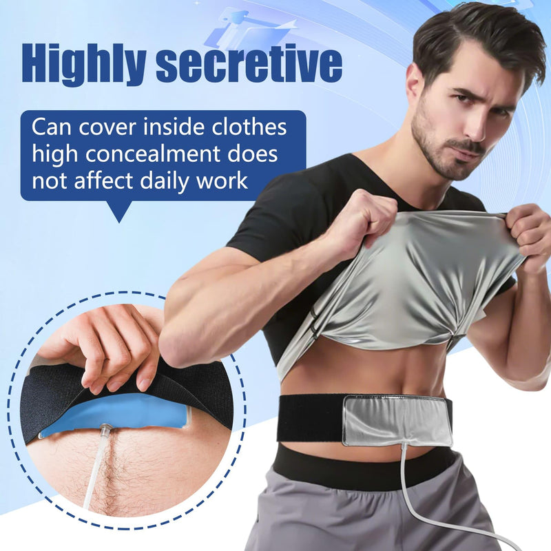 Concealed Urine Sample Kit - Adjustable Belt + Temp-Control Bag (2-4oz) & Silicone Funnel (Black, Short) Black - BeesActive Australia