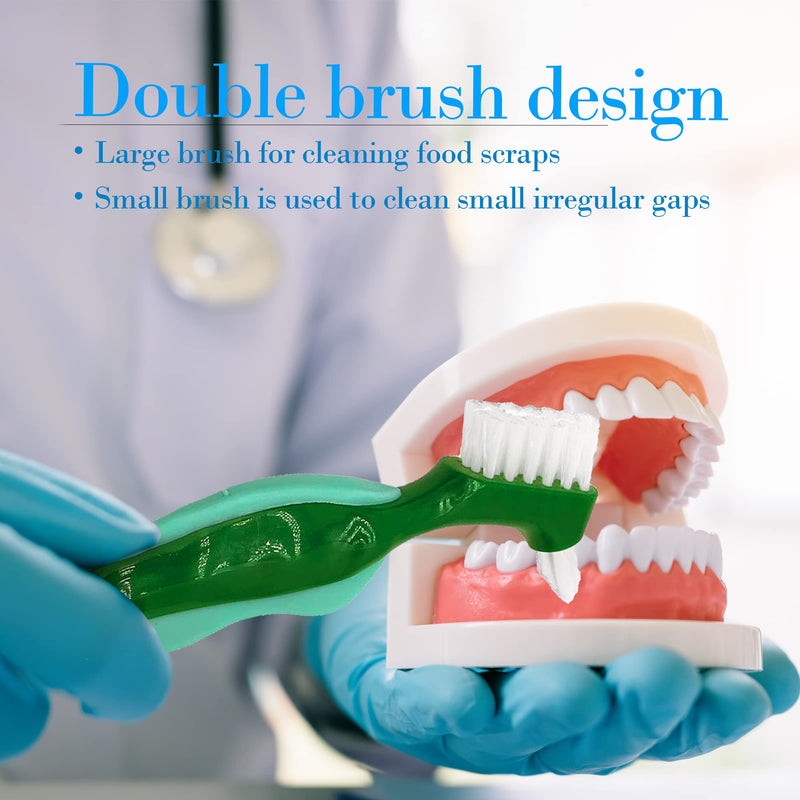 Premium Hard Denture Brush, 3PCS Cleaning Brush, Multi-Layered Bristles & Portable Denture Double Sided Brush, Denture Cleaning Care - BeesActive Australia