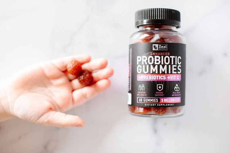 Probiotic Gummies for Adults and Kids (60 Count | 5 Billion CFU) w/Organic Berry Antioxidants & Vitamin C for Immune Support and Digestion gummy- Prebiotics and Probiotics for women Gummies