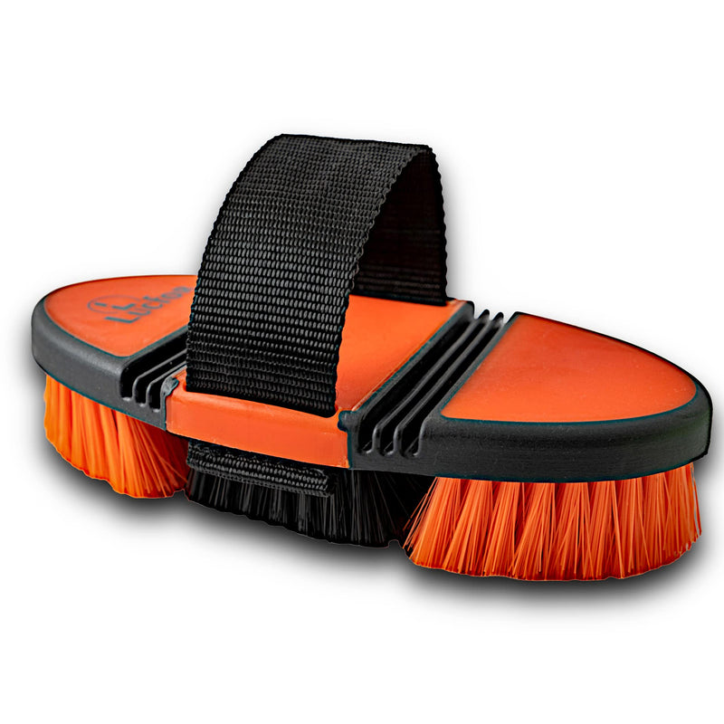 LUCFOR Brush Brush for Horses Flexible Groom Horse Brush Flexible Orange | The grooming supplies for horses in the grooming box as an accessory with soft bristles | Horse brush brush for children and horse lovers